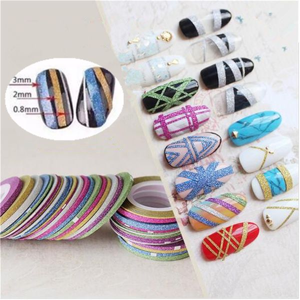 10 rolls glitter scrub nail art striping tape lines stickers tips decoration diy self-adhesive decals tools manicure 1mm 2mm 3mm, Black
10 rolls glitter scrub nail art striping tape lines stickers tips decoration diy self-adhesive decals tools manicure 1mm 2mm 3mm, Black