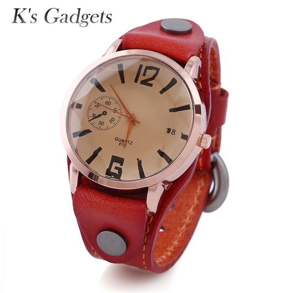 k's gadgets fashion vintage cow leather bracelet watch casual women wrist watch luxury quartz clock women, Slivery;brown
k's gadgets fashion vintage cow leather bracelet watch casual women wrist watch luxury quartz clock women, Slivery;brown