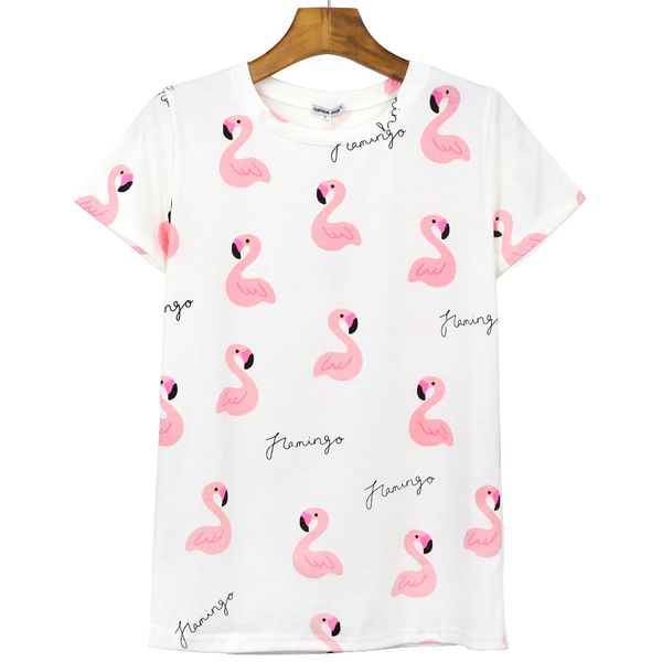 t-shirts women summer 2018 short sleeve cotton anime cartoon flamingos kawaii female t-shirt harajuku women's t shirt, White
t-shirts women summer 2018 short sleeve cotton anime cartoon flamingos kawaii female t-shirt harajuku women's t shirt, White