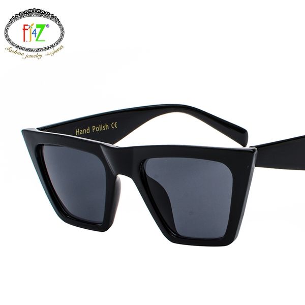 

f.j4z trending cat eye oversize men & women sunglasses for eye protection fashion cool hundred-lap outdoor shades glasses, White;black