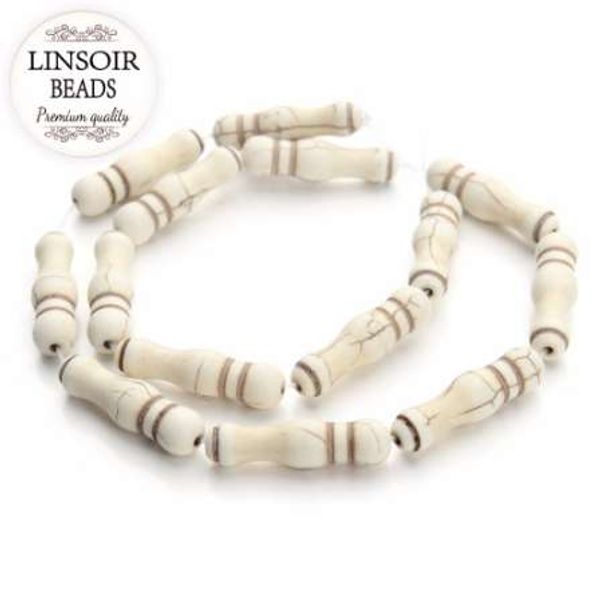linsoir 14pcs/lot 7.5*27mm natural stone white turquoises beads bone loose spacer bead for jewelry making findings diy f1206, Black
linsoir 14pcs/lot 7.5*27mm natural stone white turquoises beads bone loose spacer bead for jewelry making findings diy f1206, Black
