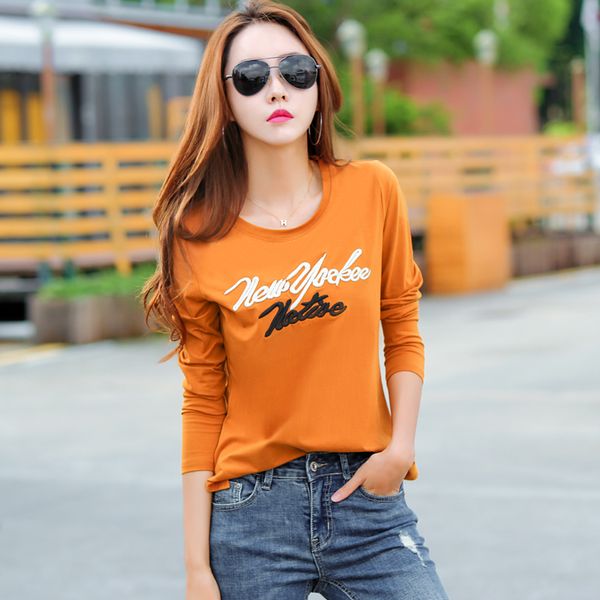 tshirt women cotton t shirt female 2018 spring autumn long sleeve embroidery t-shirt fashion letter camisetas femme slim g28, White
tshirt women cotton t shirt female 2018 spring autumn long sleeve embroidery t-shirt fashion letter camisetas femme slim g28, White