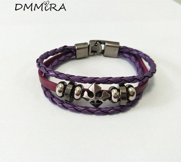 fashion women purple 19cm leather bracelet punk vintage silver cross cone leather bracelet jewelry, White
fashion women purple 19cm leather bracelet punk vintage silver cross cone leather bracelet jewelry, White