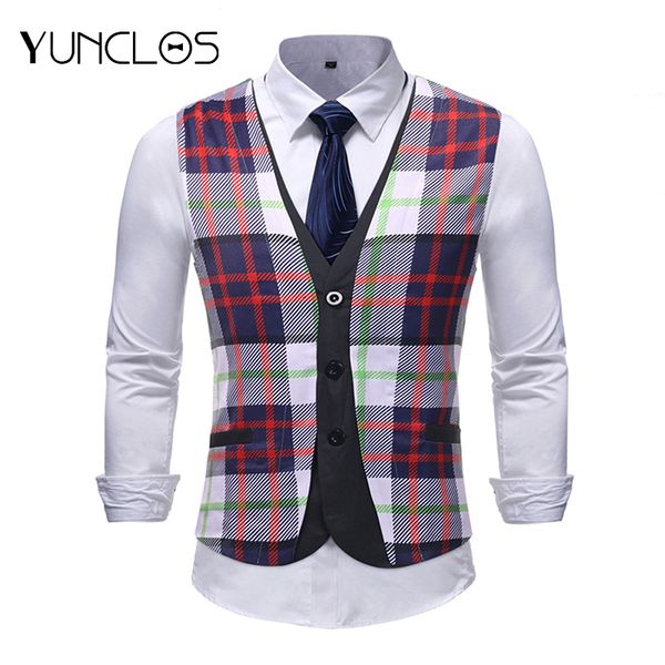 yunclos eu size faker 2 pieces mens waistcoats vests plaid printed men slim fit suit vest party wedding coletes chaleco hombre, Black;white
yunclos eu size faker 2 pieces mens waistcoats vests plaid printed men slim fit suit vest party wedding coletes chaleco hombre, Black;white
