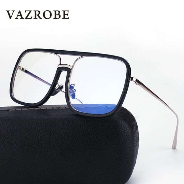 vazrobe oversized glasses frame men women clear transparent eyeglass flat square steampunk eyewear for decoration large face, Silver
vazrobe oversized glasses frame men women clear transparent eyeglass flat square steampunk eyewear for decoration large face, Silver