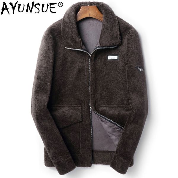 ayunsue 100% wool coat autumn winter jacket men sheep shearling fur coats 2018 mens jackets and coats plus size 4xl 5xl my1258, Black
ayunsue 100% wool coat autumn winter jacket men sheep shearling fur coats 2018 mens jackets and coats plus size 4xl 5xl my1258, Black