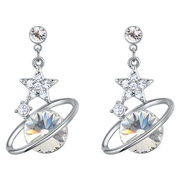 star moon crystal from swarovski elements fashion jewelry drop earrings for women white gold plated 26865, Silver
star moon crystal from swarovski elements fashion jewelry drop earrings for women white gold plated 26865, Silver