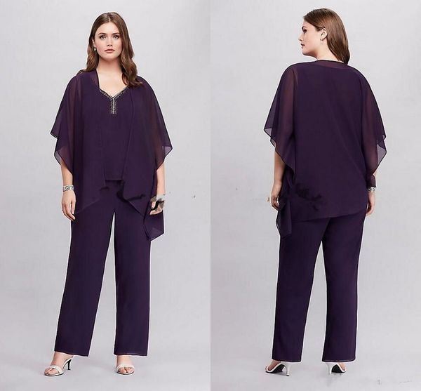 purple three pieces flowy plus size pantsuit with asymmetrical jacket 2018 new custom make mother of the bride groom pant suit gown wear, Black;red
purple three pieces flowy plus size pantsuit with asymmetrical jacket 2018 new custom make mother of the bride groom pant suit gown wear, Black;red