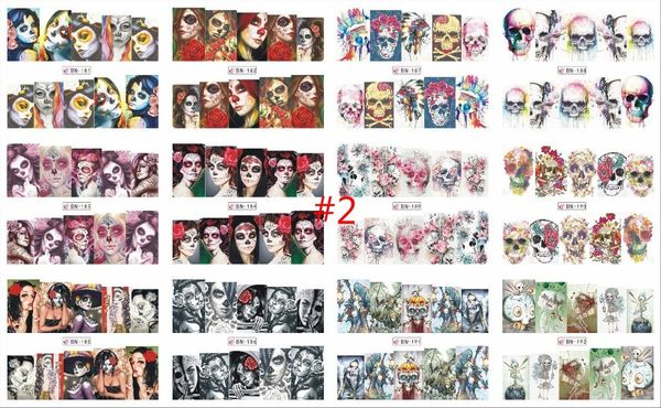 new 24 styles water transfer nail art stickers full cover decals halloween skull&face makeup design diy decoration, Black
new 24 styles water transfer nail art stickers full cover decals halloween skull&face makeup design diy decoration, Black