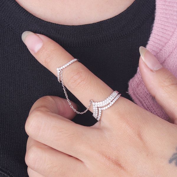chic feminine cocktail ring crystal silver double ring, for women to create a chain crown ring, Golden;silver
chic feminine cocktail ring crystal silver double ring, for women to create a chain crown ring, Golden;silver