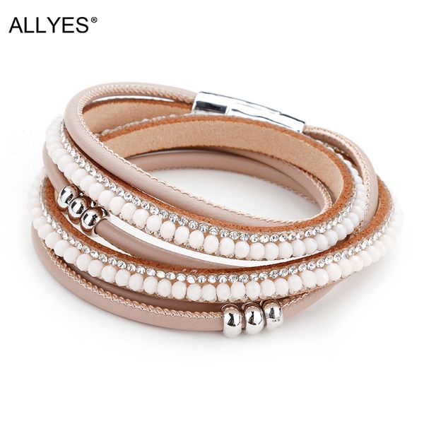 allyes women leather bracelets femme magnetic clasp boho style acrylic beads charm multilayer wrap bracelet female jewelry, Golden;silver
allyes women leather bracelets femme magnetic clasp boho style acrylic beads charm multilayer wrap bracelet female jewelry, Golden;silver