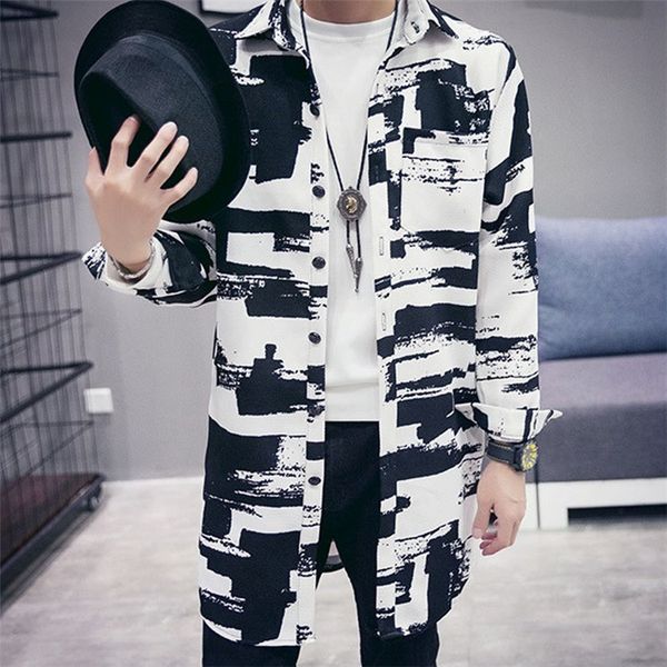huation shirt jacket men korea style long black white pattern print jackets mens coats jaqueta masculino hip hop streetwear male, Black;brown
huation shirt jacket men korea style long black white pattern print jackets mens coats jaqueta masculino hip hop streetwear male, Black;brown