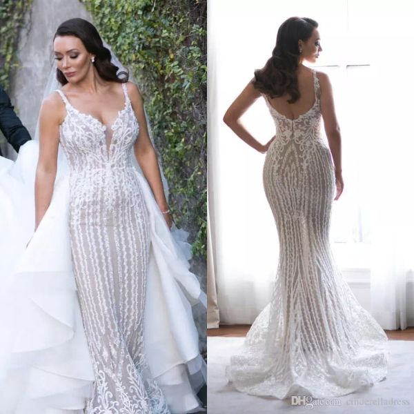 luxury plus size dubai arabic wedding dresses with detachable train spaghetti strap mermaid lace applique beading bridal gowns, White
luxury plus size dubai arabic wedding dresses with detachable train spaghetti strap mermaid lace applique beading bridal gowns, White