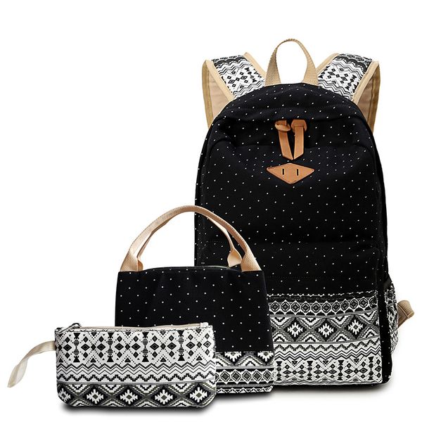 women backpack 3 pieces/set school students teens girl bookbag ethnic style print canvas material with lunch bag and wallet
women backpack 3 pieces/set school students teens girl bookbag ethnic style print canvas material with lunch bag and wallet