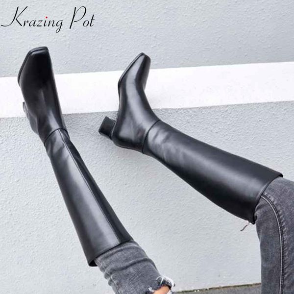krazing pot genuine leather big size thick handsome long boots med heel square toe women keep warm riding knee-high boots l0f8, Black
krazing pot genuine leather big size thick handsome long boots med heel square toe women keep warm riding knee-high boots l0f8, Black