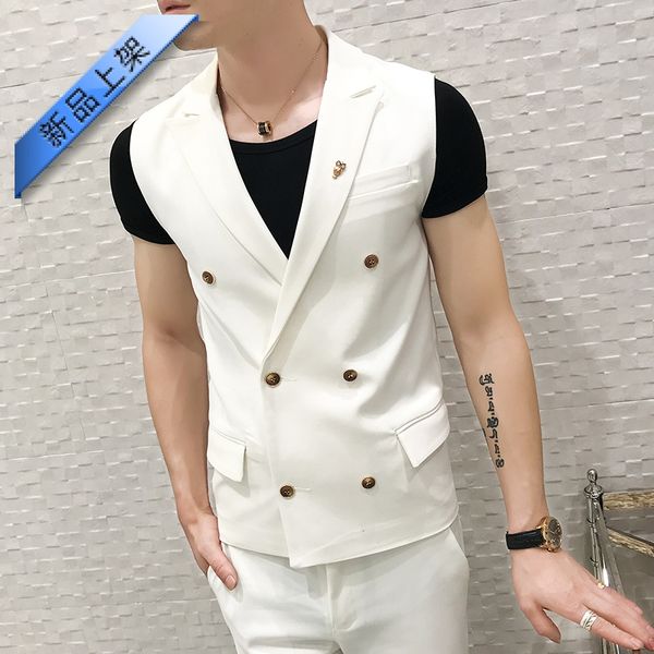 m-5xl british hair stylist white vest suit male korean version of slim double-breasted suit vest two-piece plus size, Black;white
m-5xl british hair stylist white vest suit male korean version of slim double-breasted suit vest two-piece plus size, Black;white