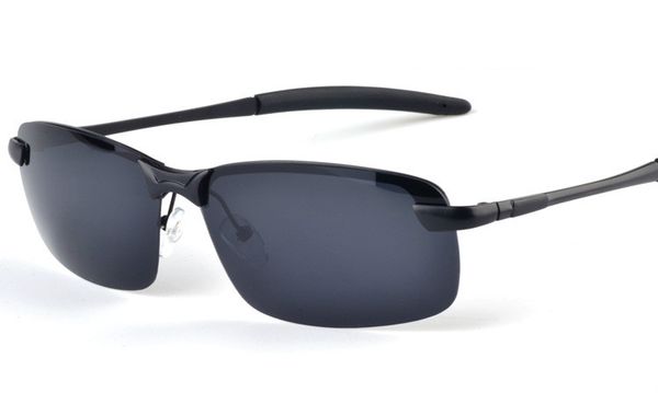 

men's polarized sunglasses male shades metal semi-rimless luxury sun glasses driver mirror anti-glare uv400 goggles, White;black