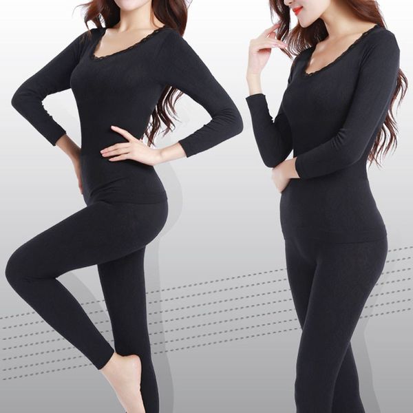 new women winter thermal warm sloid underwear suit ladies thermal underwear set women long johns w1, Black;red
new women winter thermal warm sloid underwear suit ladies thermal underwear set women long johns w1, Black;red