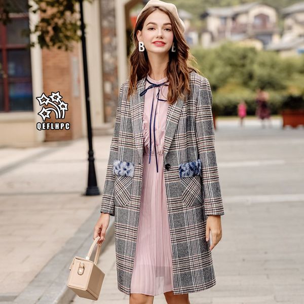 2018 lapel neck double-breasted lattices loose coat woolen coat fashion casual lady winter wear women wool & blends women outerwear a15, Black 
2018 lapel neck double-breasted lattices loose coat woolen coat fashion casual lady winter wear women wool & blends women outerwear a15, Black