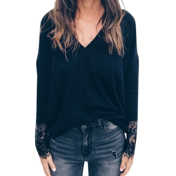 laser cut insert guipure lace cuff blouse solid v neck long sleeve cut out women autumn elegant workwear shirt, White
laser cut insert guipure lace cuff blouse solid v neck long sleeve cut out women autumn elegant workwear shirt, White