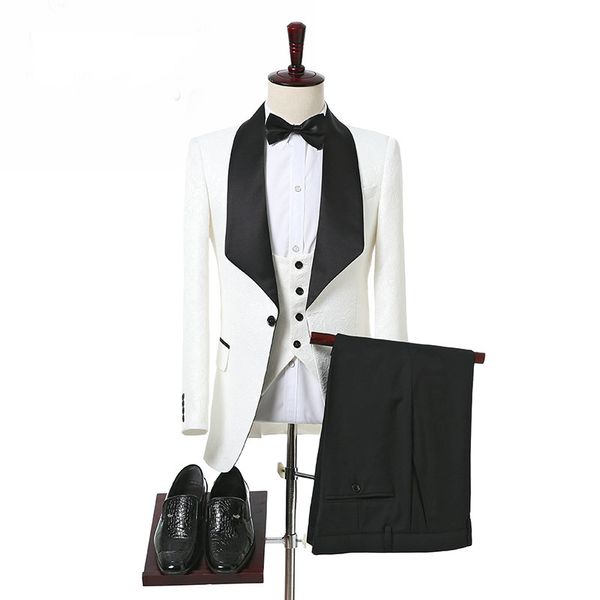 ivory and black men suits for wedding groomsmen wear three piece shawl lapel custom made groom tuxedos jacket pants vest, Black;gray
ivory and black men suits for wedding groomsmen wear three piece shawl lapel custom made groom tuxedos jacket pants vest, Black;gray