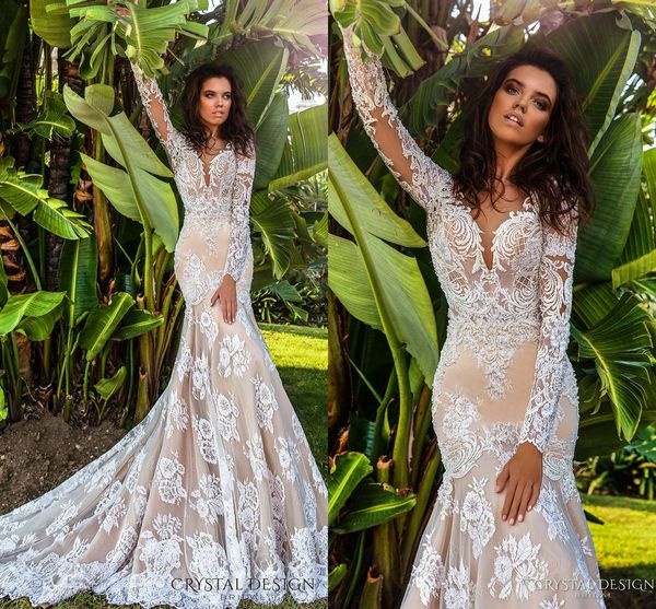 new crystals design vintage mermaid wedding dress full length sweetheart long sleeves bridal gown bridal wedding gown sweep train vestidos, White
new crystals design vintage mermaid wedding dress full length sweetheart long sleeves bridal gown bridal wedding gown sweep train vestidos, White