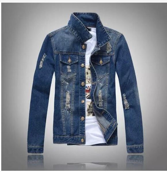 new men's washed denim jacket long sleeve slim solid vintage male short coats plus size turn-down collar casual fashion, Black;brown
new men's washed denim jacket long sleeve slim solid vintage male short coats plus size turn-down collar casual fashion, Black;brown