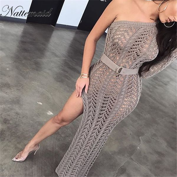 nattemaid knitting long dress women 2018 one shoulder maxi dresses hollow out high split club party casual sweater vestido, White;black
nattemaid knitting long dress women 2018 one shoulder maxi dresses hollow out high split club party casual sweater vestido, White;black