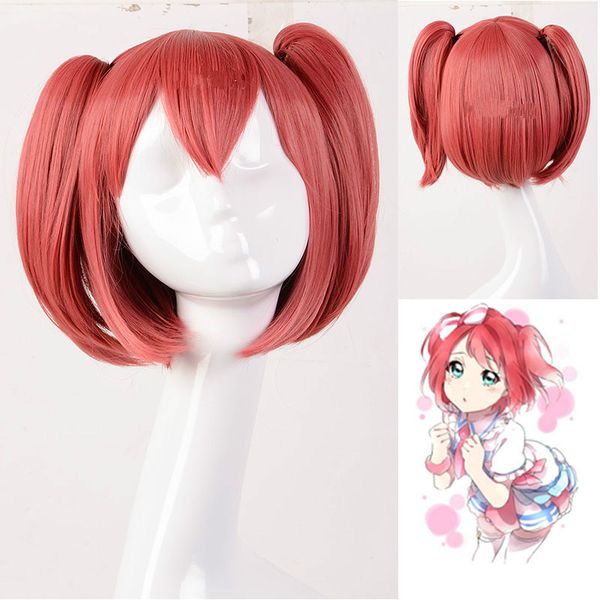 anime lovelivesunshine kurosawa ruby short pink cosplay game double ponytail heat resistant synthetic hair wig, Black
anime lovelivesunshine kurosawa ruby short pink cosplay game double ponytail heat resistant synthetic hair wig, Black