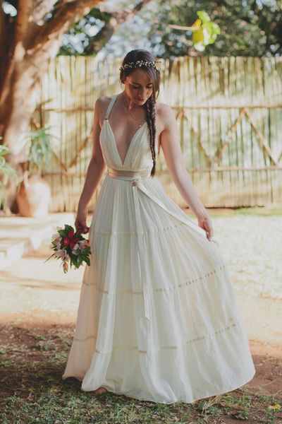 deep v-neck beach wedding dresses spaghetti straps open back summer bohemian wedding dress vestido de novia, White
deep v-neck beach wedding dresses spaghetti straps open back summer bohemian wedding dress vestido de novia, White