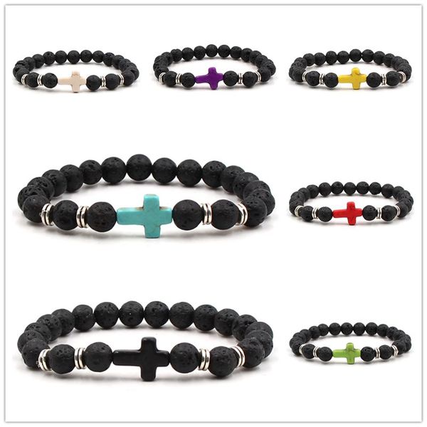 black lava natural stone beaded cross bracelets aromatherapy essential oil perfume diffuser bracelet for men jewelry
black lava natural stone beaded cross bracelets aromatherapy essential oil perfume diffuser bracelet for men jewelry