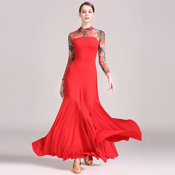 ballroom dance dress milk silk printed long sleeve waltz modern tango flamenco standard ballroom dance clothes women dnv10180, Black;red
ballroom dance dress milk silk printed long sleeve waltz modern tango flamenco standard ballroom dance clothes women dnv10180, Black;red