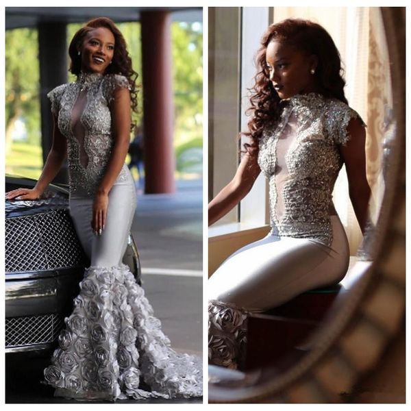 2021 high neck slim mermaid prom dress long rose train sheer beaded sequins lace appliques custom formal evening party gowns robes de soirée, Black
2021 high neck slim mermaid prom dress long rose train sheer beaded sequins lace appliques custom formal evening party gowns robes de soirée, Black