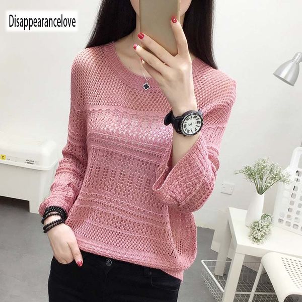 disappearancelove 2018 hollow-out sweater jumper fashion casual sweater pullover women autumn knitwear, White;black
disappearancelove 2018 hollow-out sweater jumper fashion casual sweater pullover women autumn knitwear, White;black