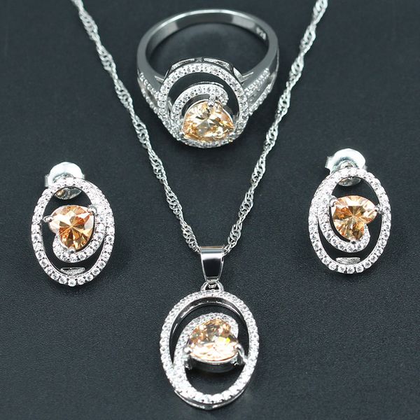 orange morganite silver color 925 wedding jewelry set for women necklace earring ring pendants for bridal jewelry box, Slivery;golden
orange morganite silver color 925 wedding jewelry set for women necklace earring ring pendants for bridal jewelry box, Slivery;golden