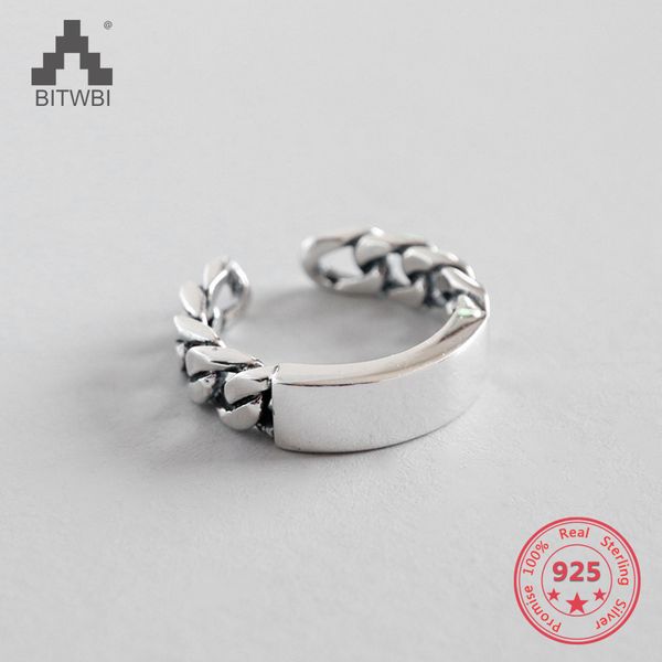 s925 sterling silver personality retro open chain smooth ring, Golden;silver
s925 sterling silver personality retro open chain smooth ring, Golden;silver