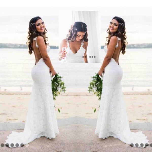 Sexy Lace Wedding Dresses Country Style Count Train Deep V Neck Backless Wedding Dress Hoho Cheap Handmade Mermaid Bridal Gowns Simple Wear
Sexy Lace Wedding Dresses Country Style Count Train Deep V Neck Backless Wedding Dress Hoho Cheap Handmade Mermaid Bridal Gowns Simple Wear