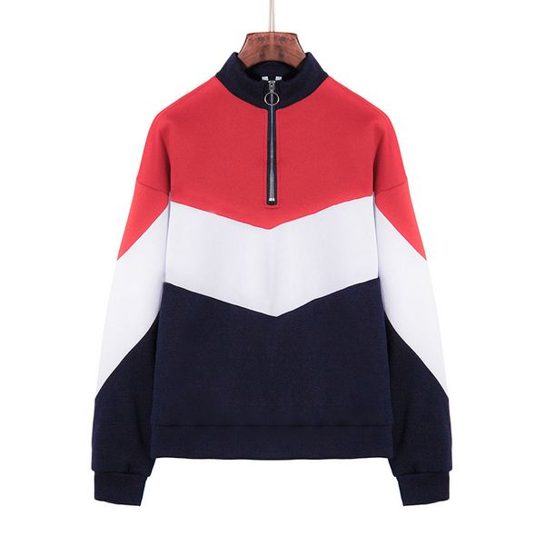 women hoodies multicolor zip front cut sew stand neck raglan sleeve sweatshirt autumn women casual patchwork, Black
women hoodies multicolor zip front cut sew stand neck raglan sleeve sweatshirt autumn women casual patchwork, Black