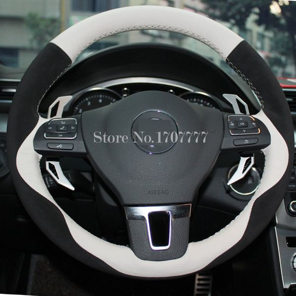 white genuine leather black suede car steering wheel cover for volkswagen vw gol tiguan passat b7 cc touran magotan jetta
white genuine leather black suede car steering wheel cover for volkswagen vw gol tiguan passat b7 cc touran magotan jetta