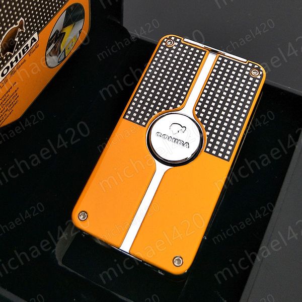Красивый дизайн моды уникальный COHIBA JET 3 факел голубое пламя металла газа надувные сигары зажигалка с пуншем
Красивый дизайн моды уникальный COHIBA JET 3 факел голубое пламя металла газа надувные сигары зажигалка с пуншем