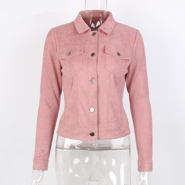 Regular Pink Suede Jackets Women New Autumn Winter Long Sleeve Pockets Denim Coat Single-breasted Female Jacket Outerwear
Regular Pink Suede Jackets Women New Autumn Winter Long Sleeve Pockets Denim Coat Single-breasted Female Jacket Outerwear