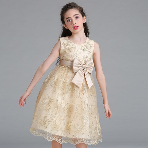 dress gold silk embroidered princess skirt girl bow dress flower girl dress, Red;yellow
dress gold silk embroidered princess skirt girl bow dress flower girl dress, Red;yellow