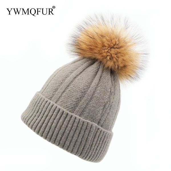winter knitted hat for hand made wool women hats with raccoon fur ball female solid color beanies caps 2018 new arrival
winter knitted hat for hand made wool women hats with raccoon fur ball female solid color beanies caps 2018 new arrival