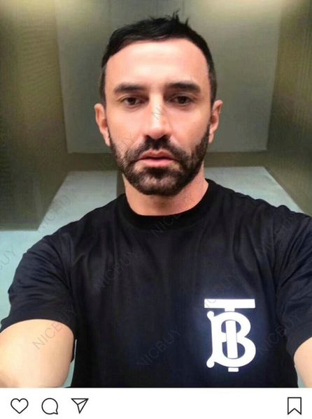 мода luxury brand clothing футболка весна лето мужчины дизайнер Риккардо Тиши Письмо печат