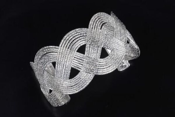 style european and american fashion wide open bracelet gold plated silver-plated braided metal bracelet elegant classic, Black
style european and american fashion wide open bracelet gold plated silver-plated braided metal bracelet elegant classic, Black
