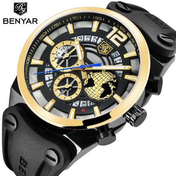 benyar mens watches quartz chronograph sport watch men fashion brand waterproof silicone watch relogio masculino, Slivery;brown
benyar mens watches quartz chronograph sport watch men fashion brand waterproof silicone watch relogio masculino, Slivery;brown
