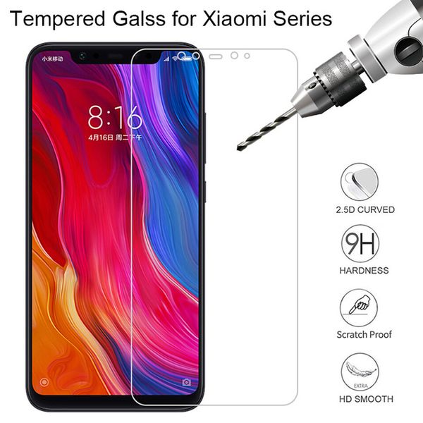 

9H HD Tempered Glass for Xiaomi Mi A2 Lite Mi5 Mi6 Mi5s Plus Mix 2 Note 3 Screen Glass on Xiaomi Mi A1 Film Glass for Mi 8 SE