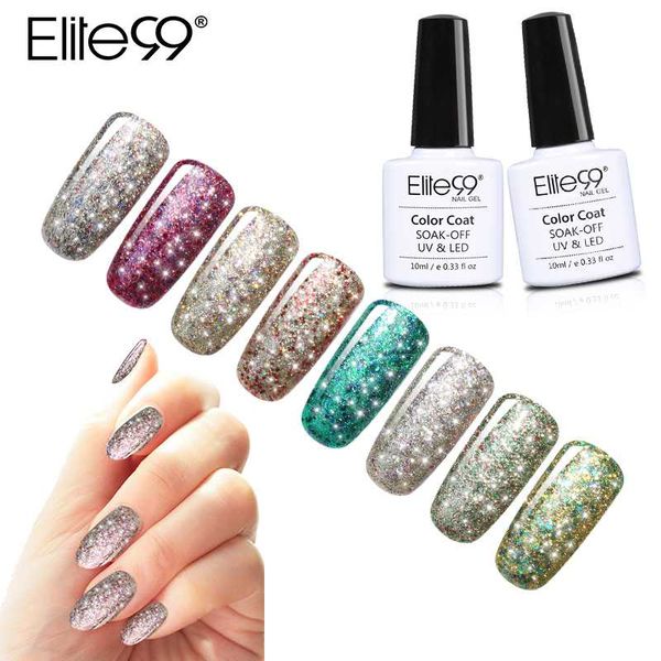 

elite99 10ml starry glitter sequins nail gel polish uv led soak off bling gel color coat nail art uv lacquer vanish diy, Red;pink
