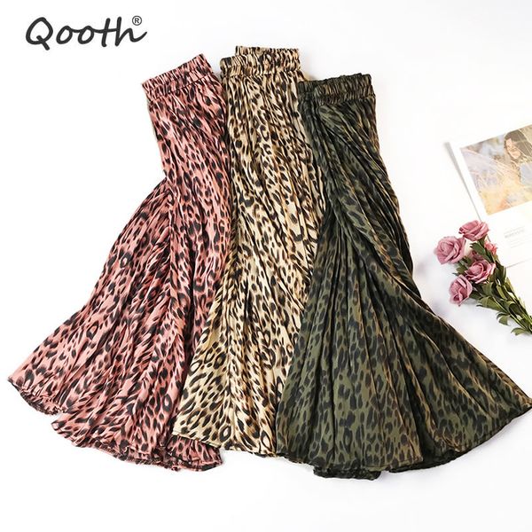 qooth 2018 autumn women skirts retro leopard pleated skirt female slim floral long skirt chiffon elastic waist beach 6503, Black
qooth 2018 autumn women skirts retro leopard pleated skirt female slim floral long skirt chiffon elastic waist beach 6503, Black