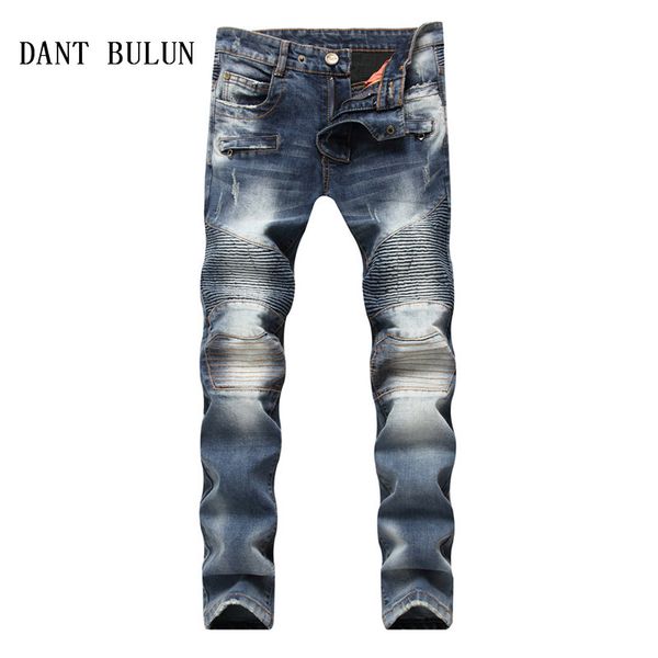 good quality men jeans fashion runway slim fit biker motorcycle jeans for men hip hop casual pleated pants,py001-1, Blue
good quality men jeans fashion runway slim fit biker motorcycle jeans for men hip hop casual pleated pants,py001-1, Blue